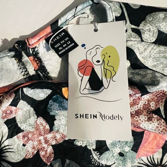 SHEIN Modely Floral Print Kaftan Dress Size XL NWT - Picture 5 of 8